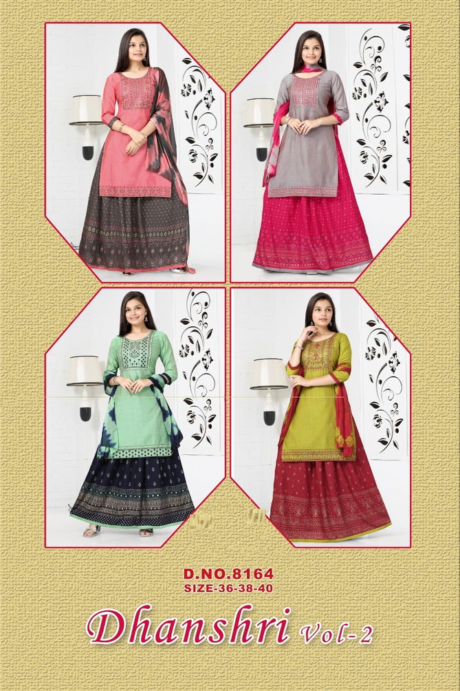 Dhanshri Vol 2 Kids Wear Kurti Palazzo With Dupatta
